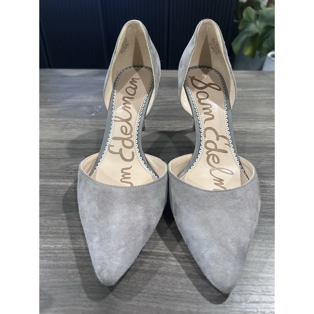 VGC Sam Edelman Delilah Women's 8.5M Grey Suede Leather High Heels